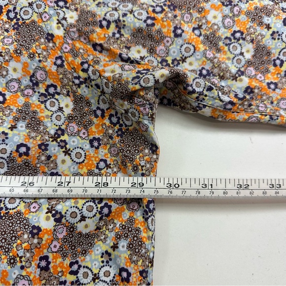 Thomas Dean Multicolored Floral Dress Shirt Mens 2XB Big Flip Cuff Long Sleeve - Picture 5 of 7